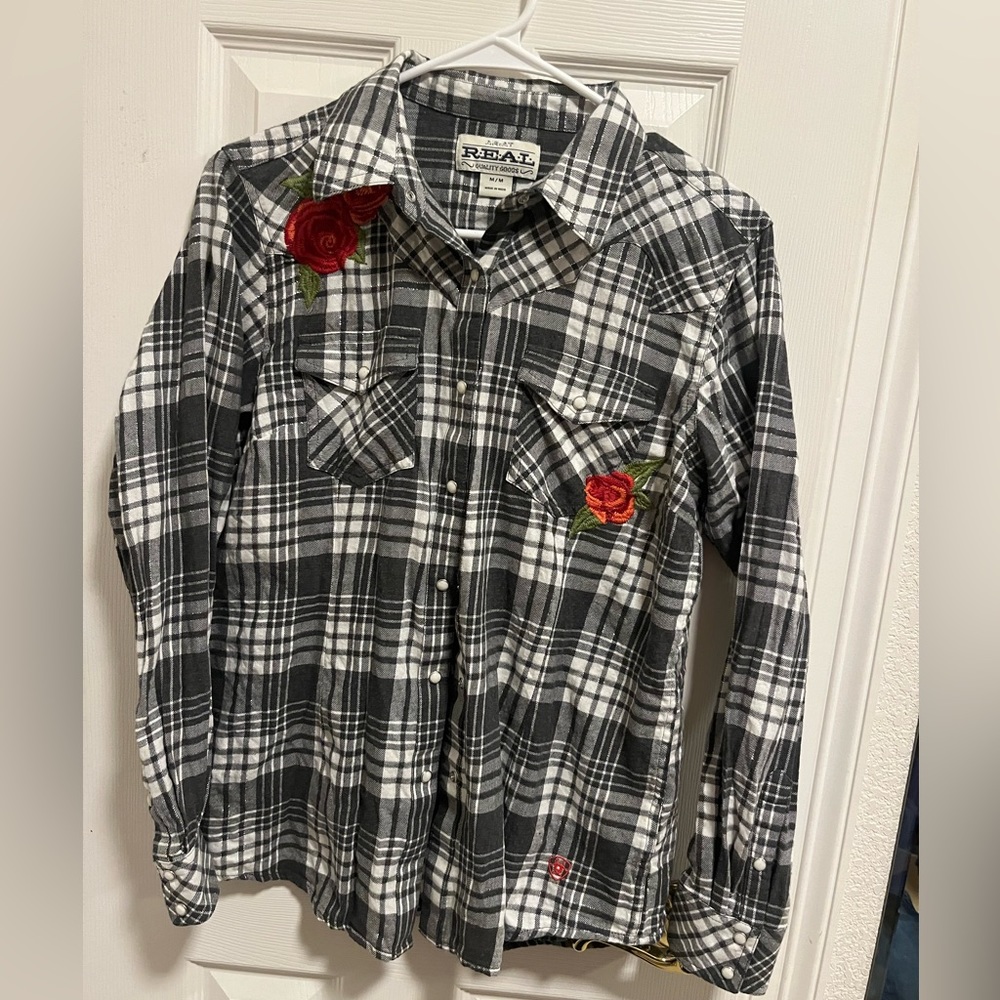 Ariat Real Rose stitching button down
